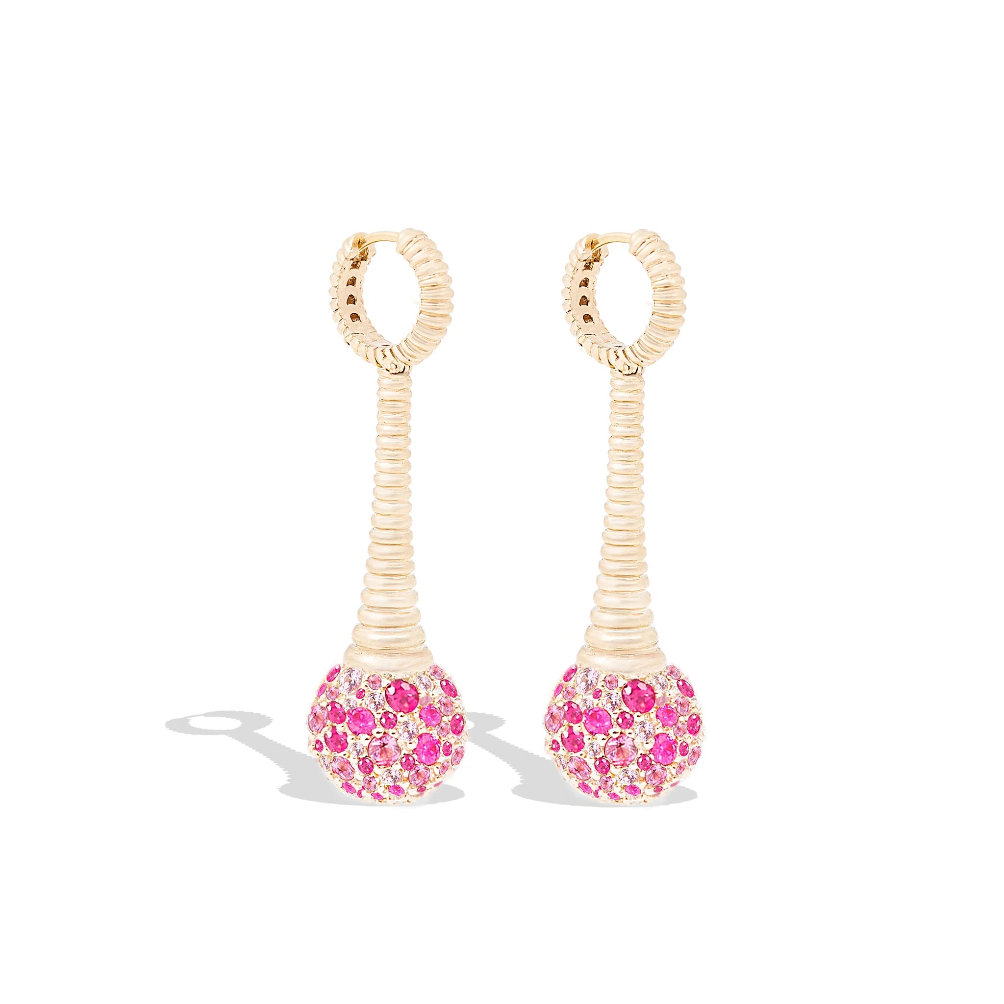 Revel Bobble Chandelier Earring - Pink Sapphire