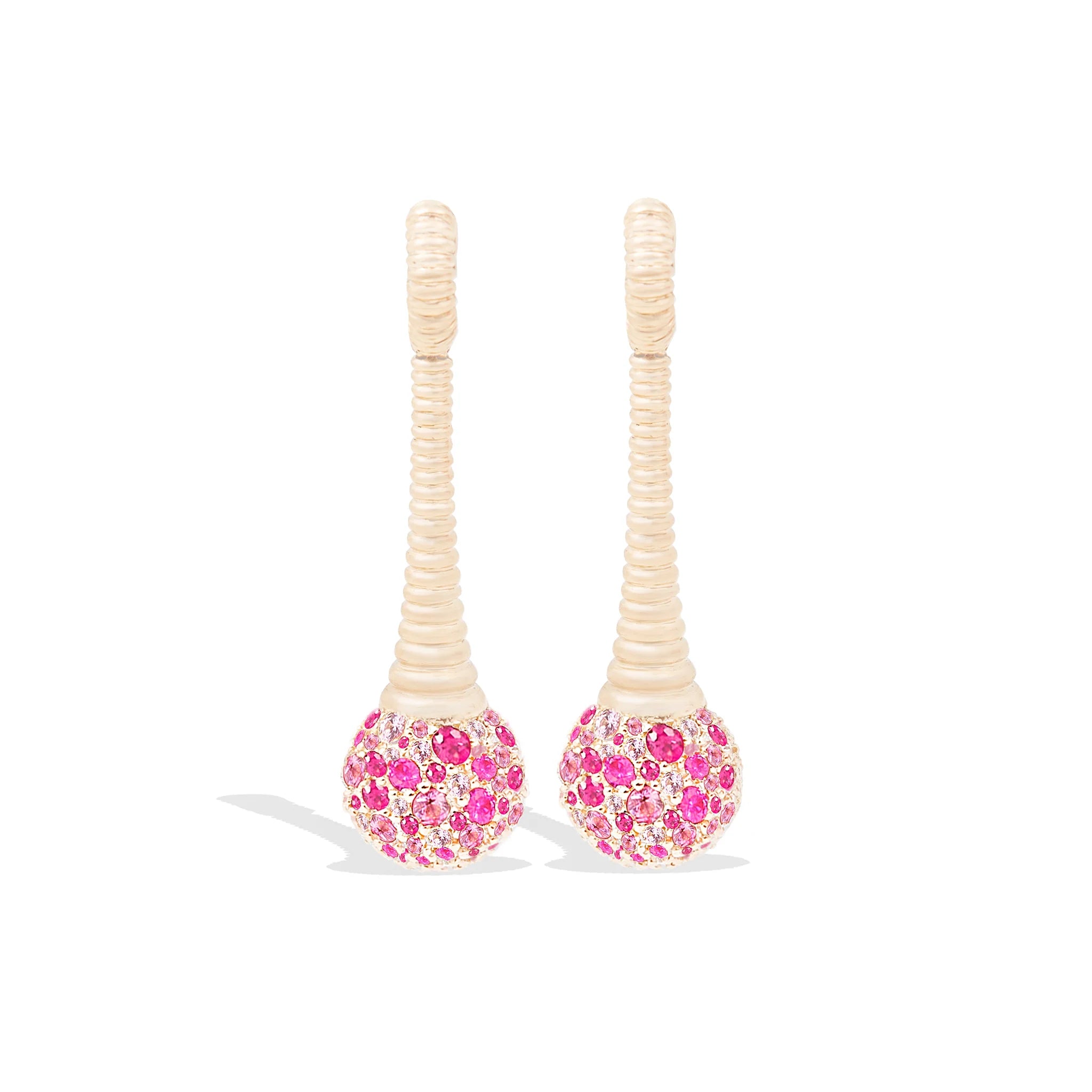 Revel Bobble Chandelier Earring - Pink Sapphire