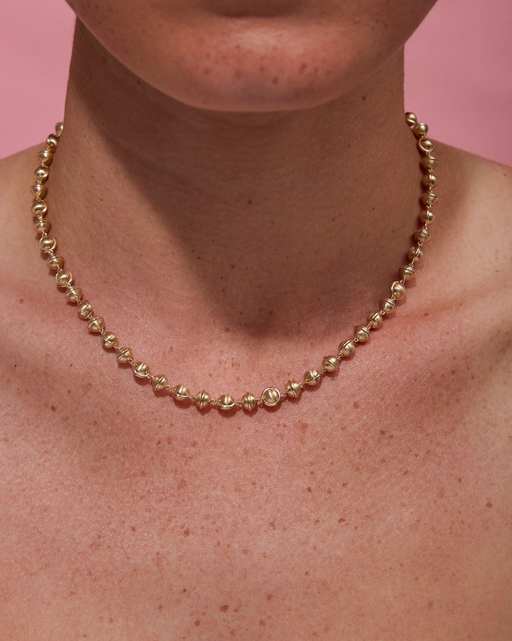 Revel Small Bead Necklace - Gold