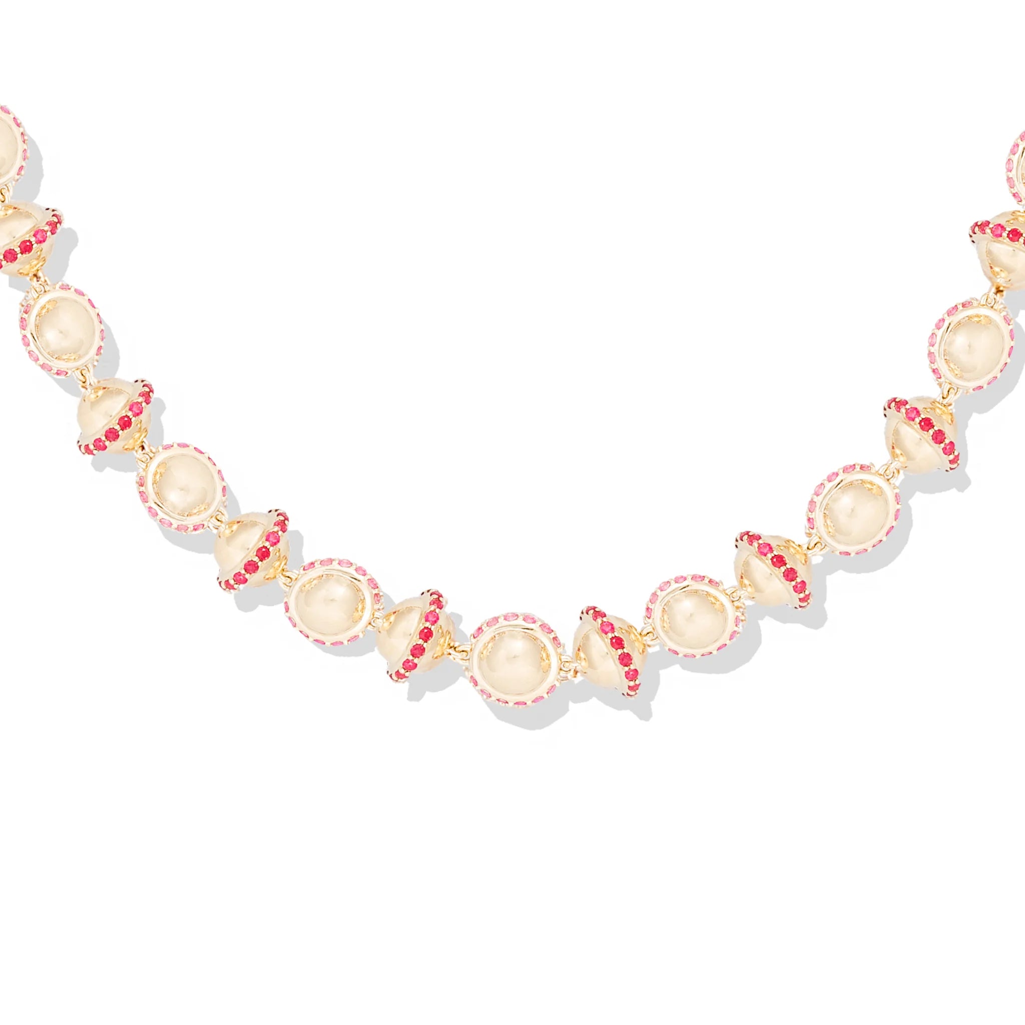 Revel Small Bead Necklace - Ruby & Pink Sapphire