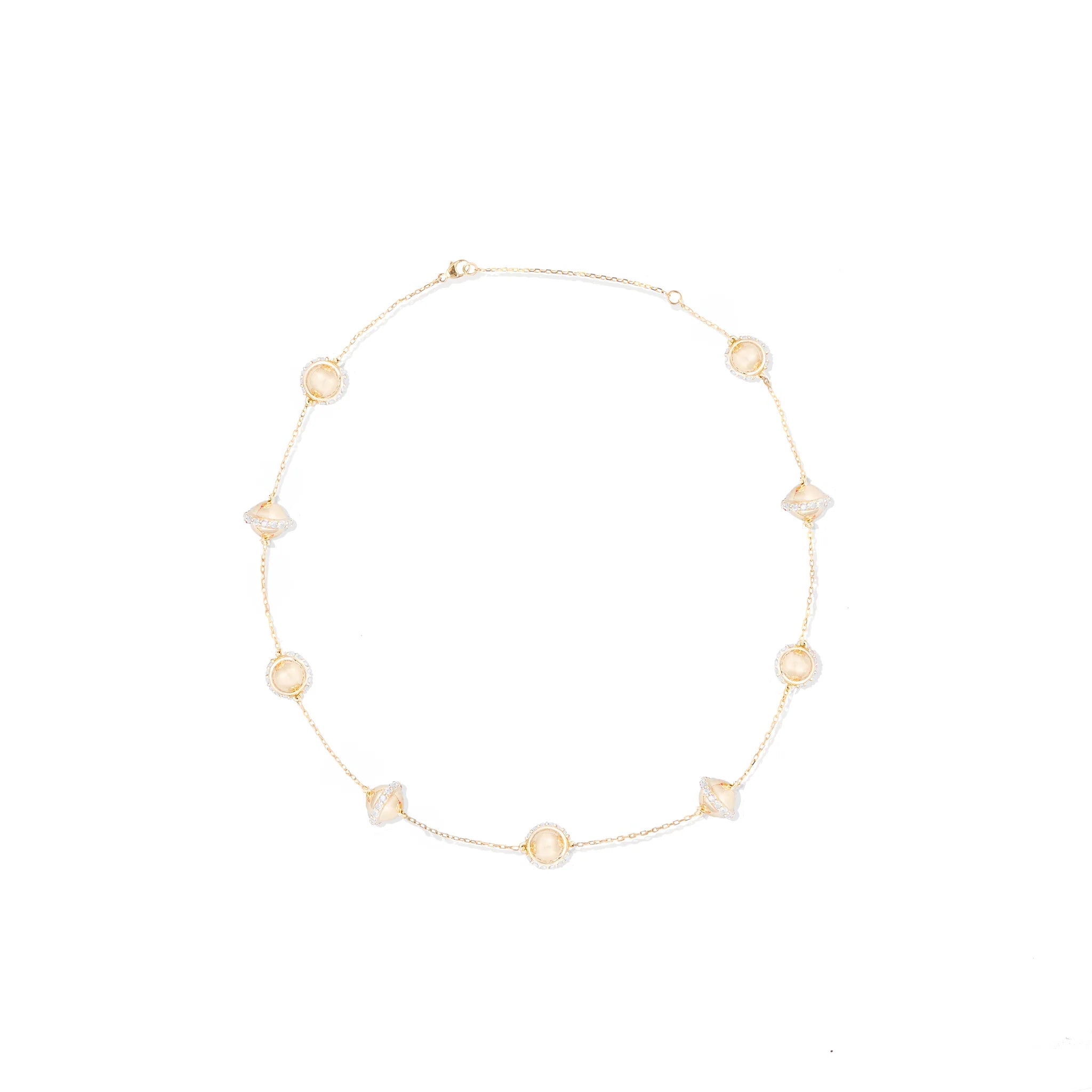 Revel Bead Station Necklace - Diamond