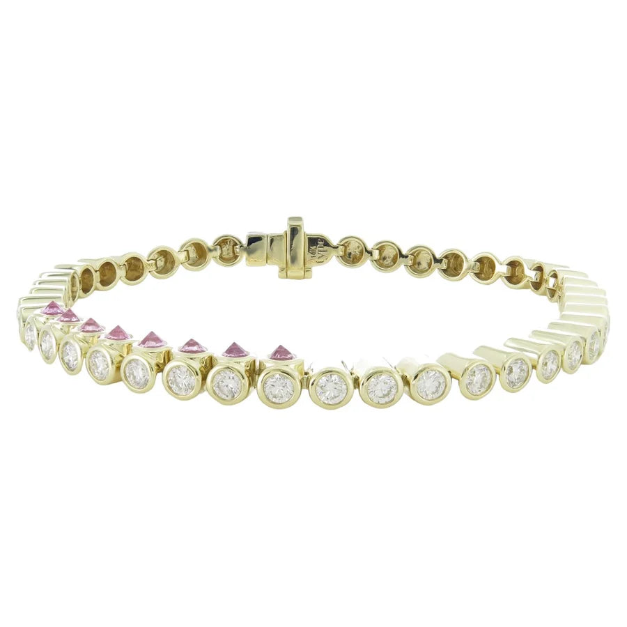 TUBBO TUBBO SIDEWAY Diamond and Gemstone Tennis Bracelet