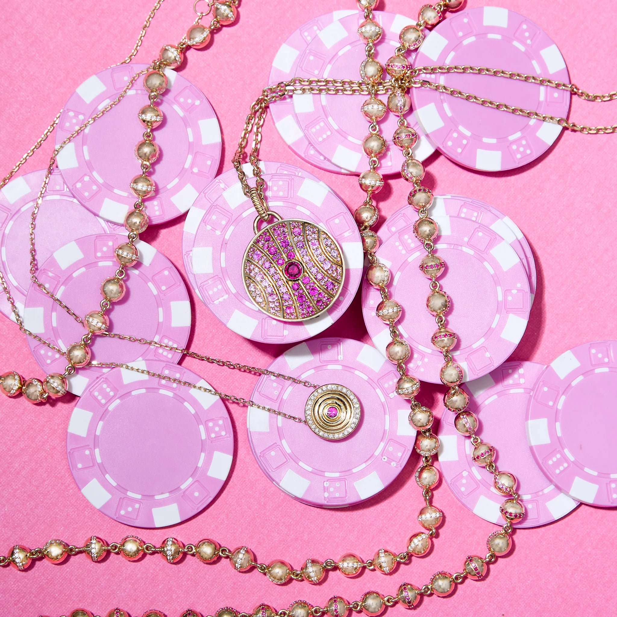 Revel Small Bead Necklace - Ruby & Pink Sapphire