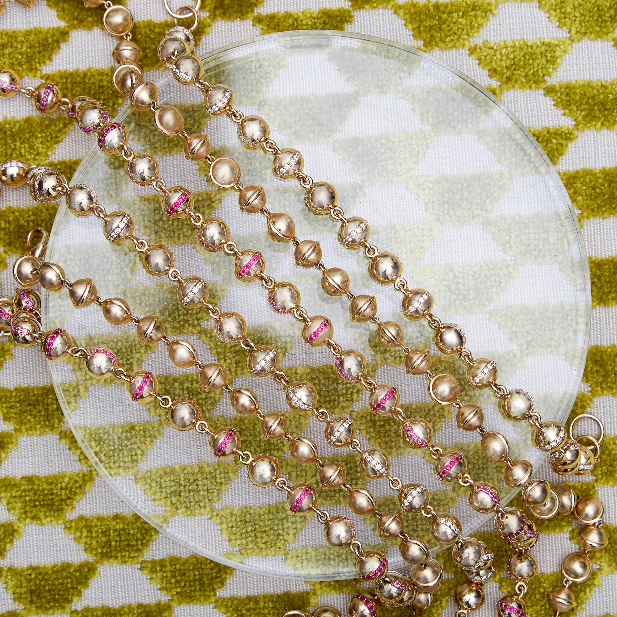 Revel Small Bead Necklace - Ruby & Pink Sapphire