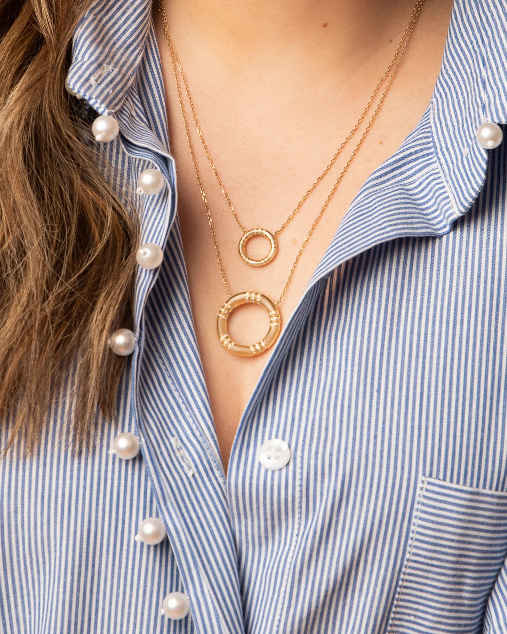 Crew Large Circle Pendant Necklace - Diamond