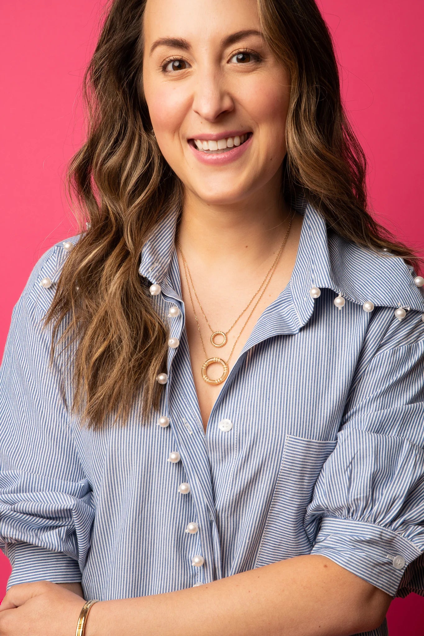 Crew Small Circle Pendant Necklace - Diamond