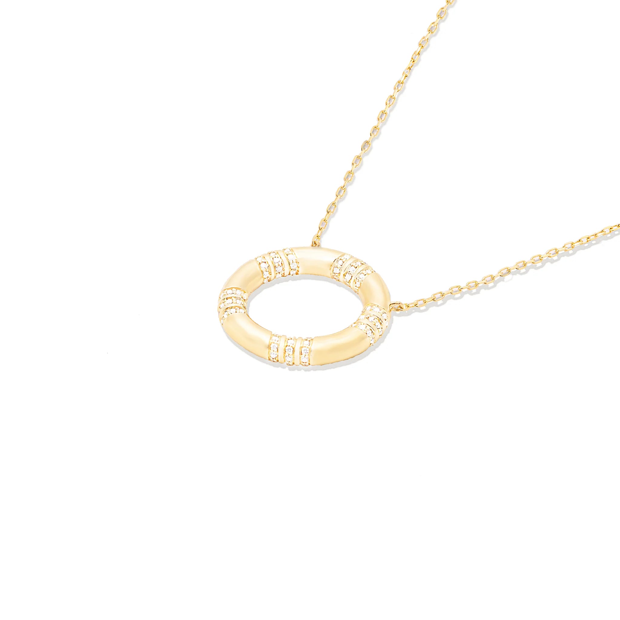 Crew Large Circle Pendant Necklace - Diamond