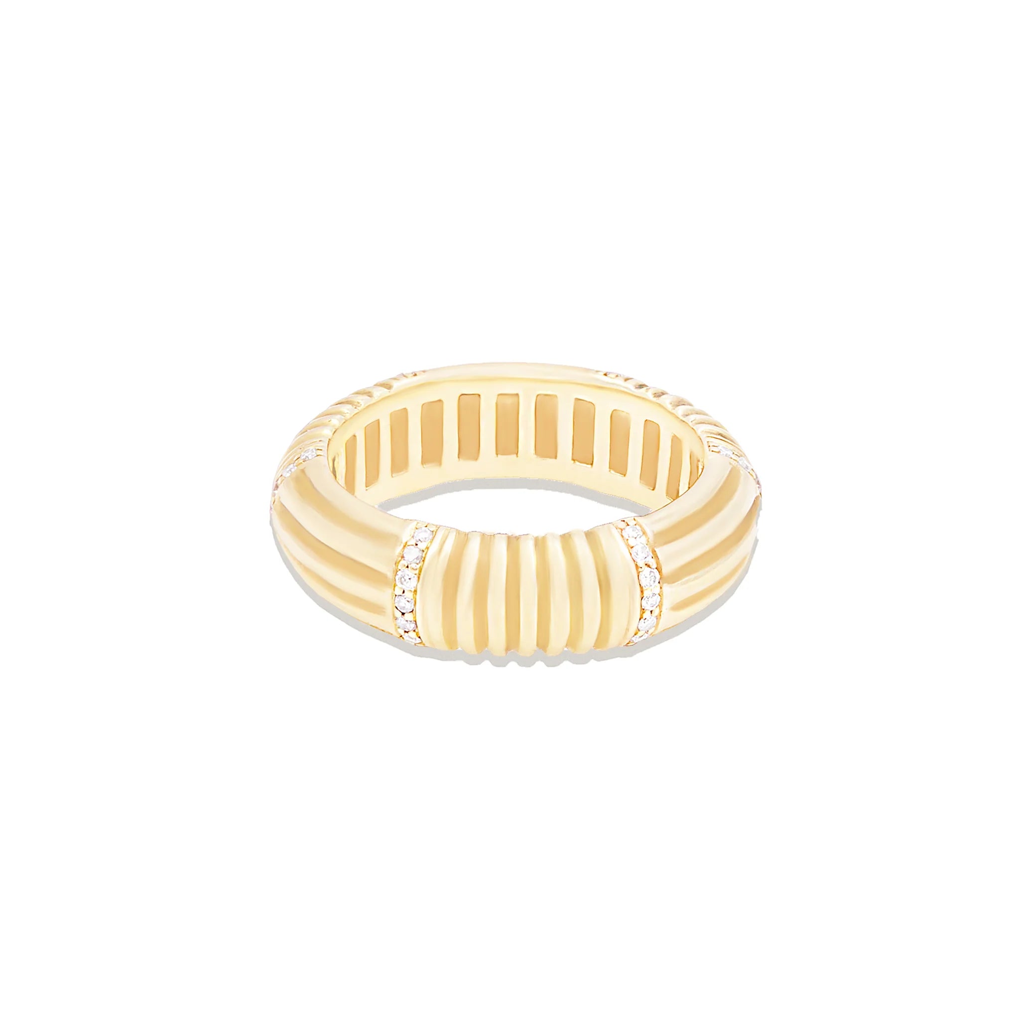 Found Ribbed Stacking Band Ring - Diamond