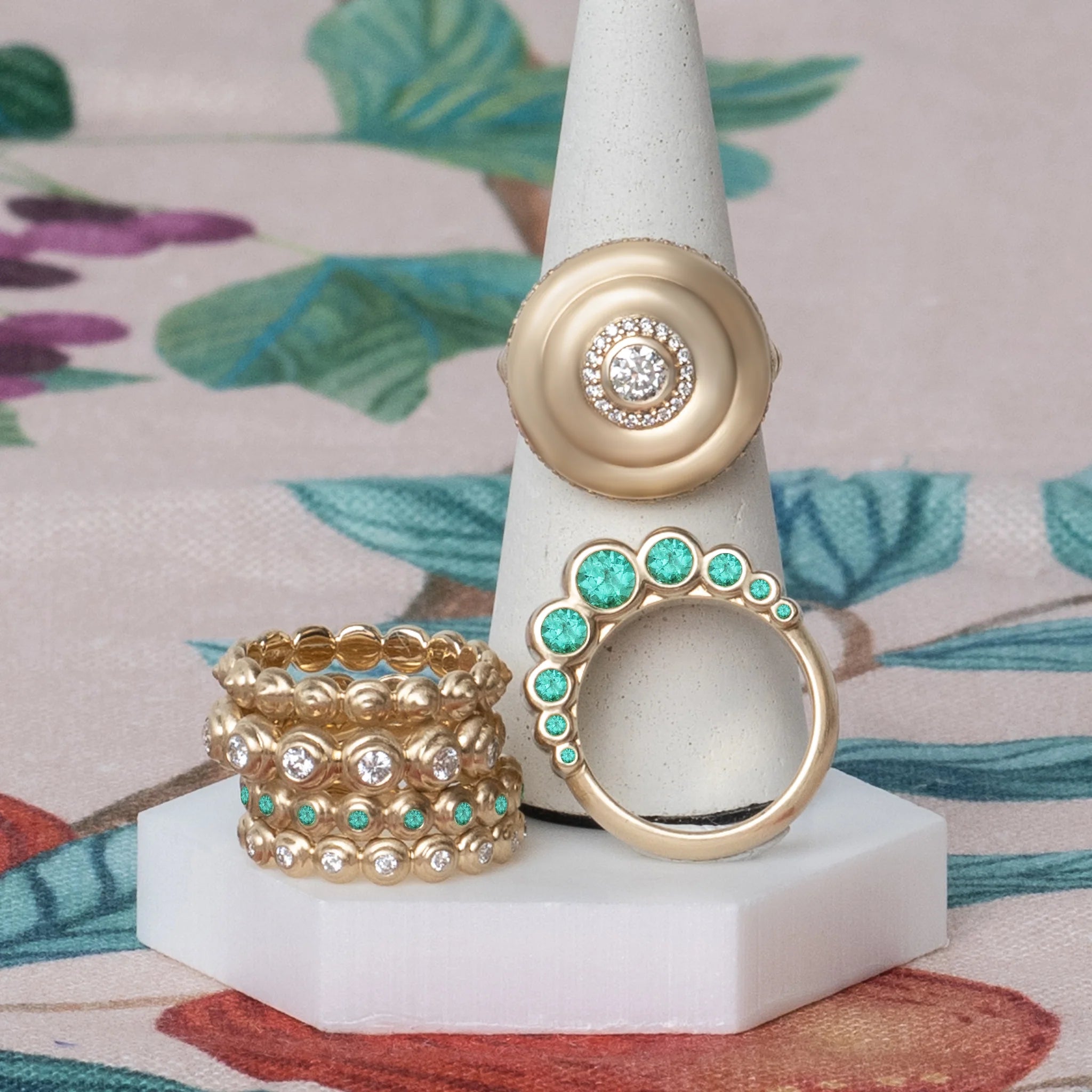 Evolve Stacking Band Ring - Emerald