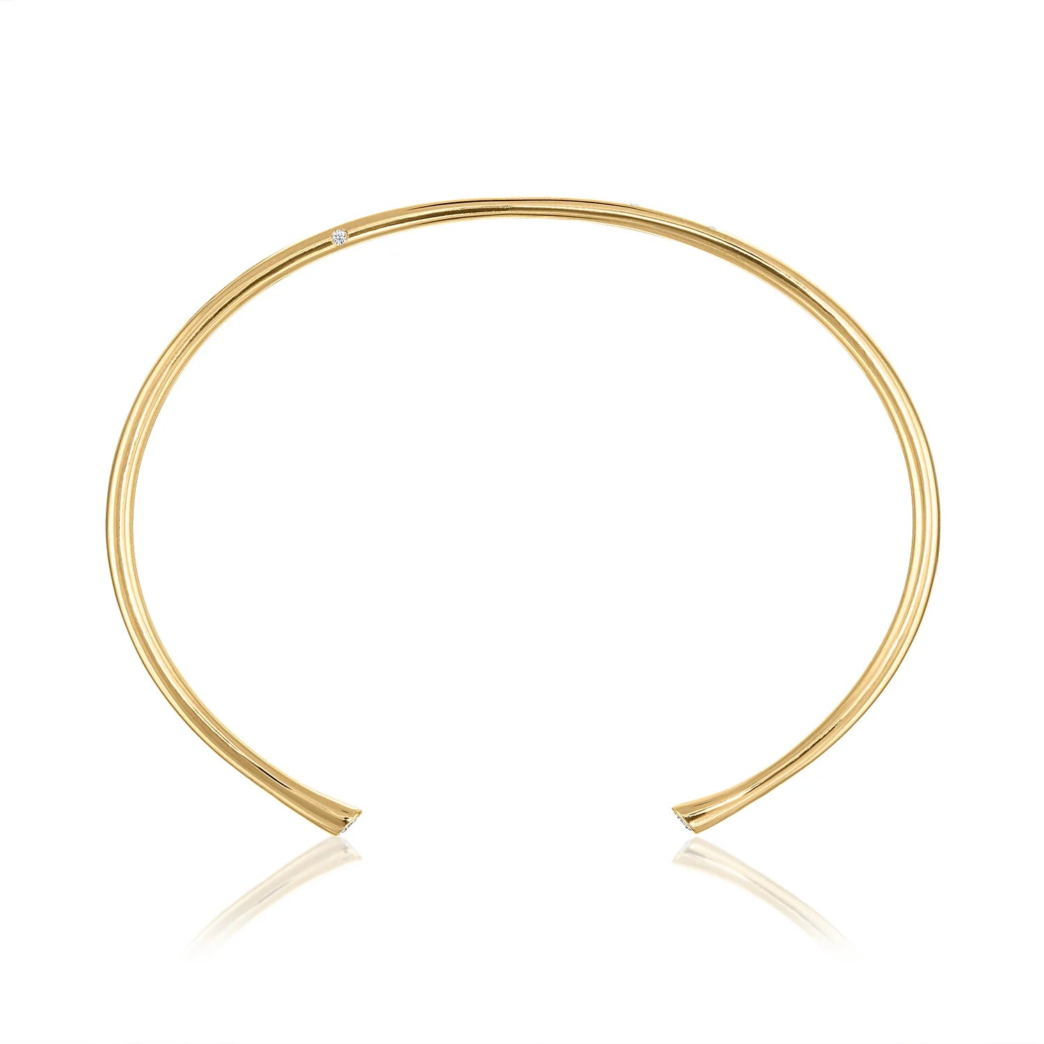 Thin Gold & Diamonds Coil Cuff