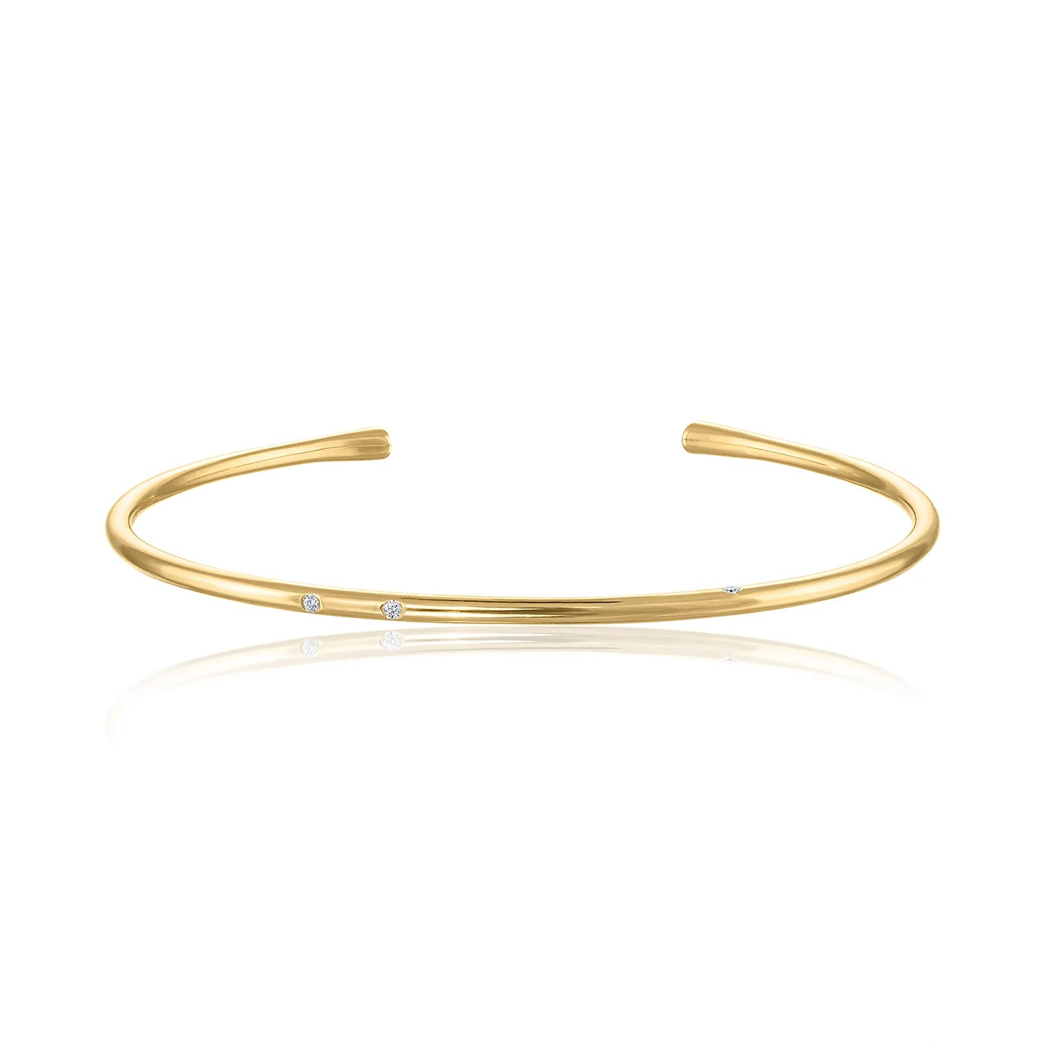 Thin Gold & Diamonds Coil Cuff
