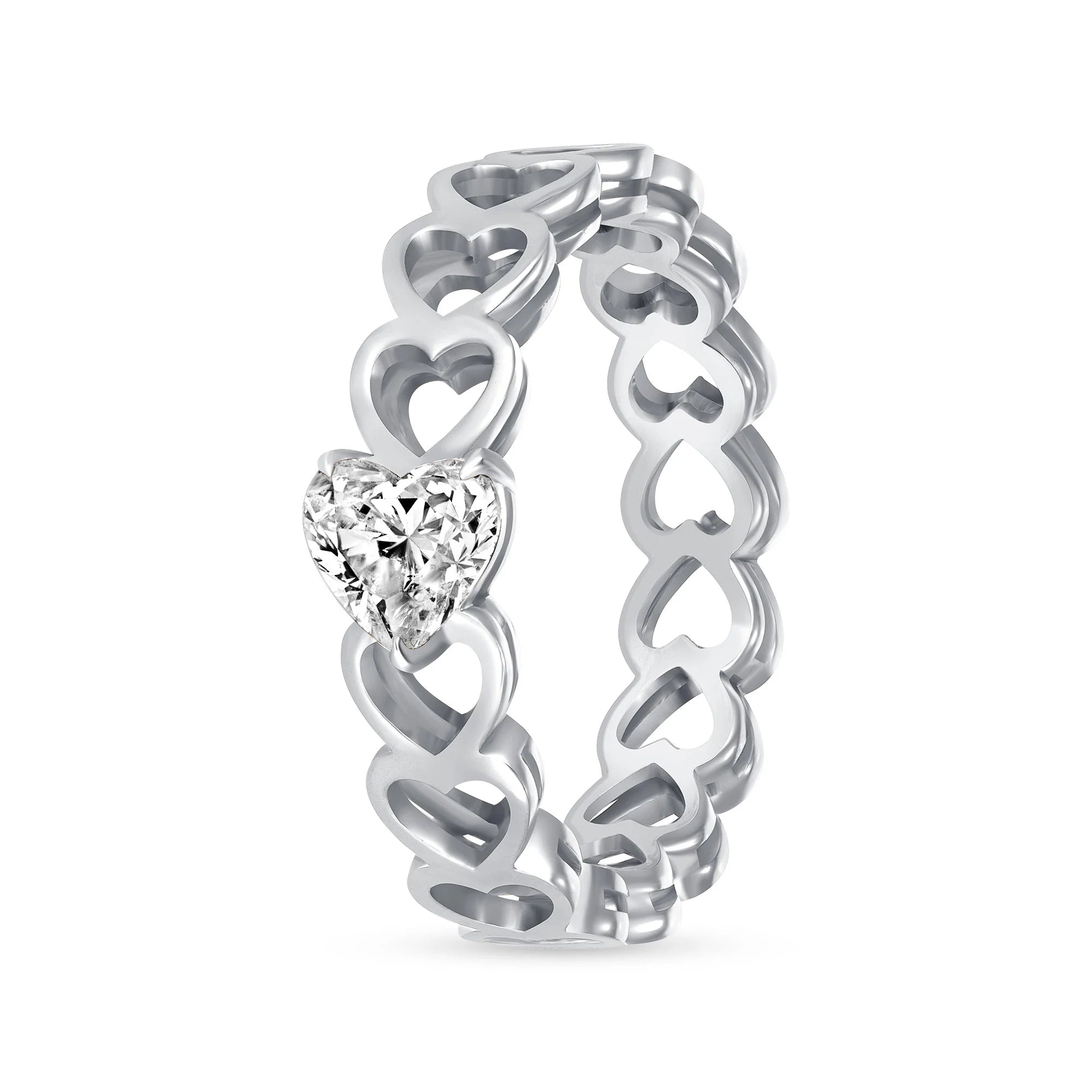 Diamond Heart Solitaire Ring