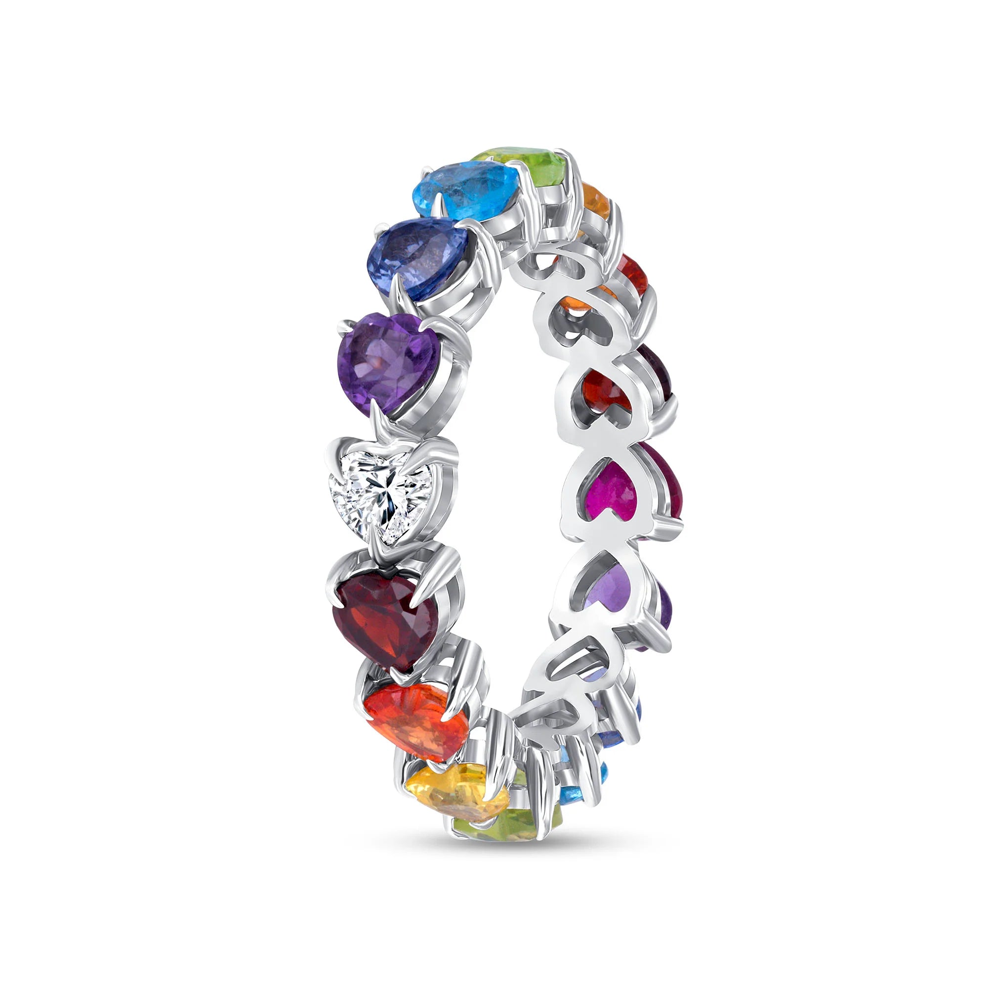 Rainbow Gem Diamond Eternity Ring