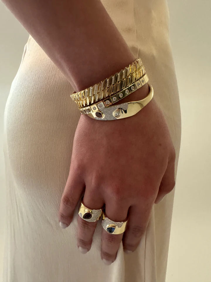 HELIX Diamond Gold Bangle