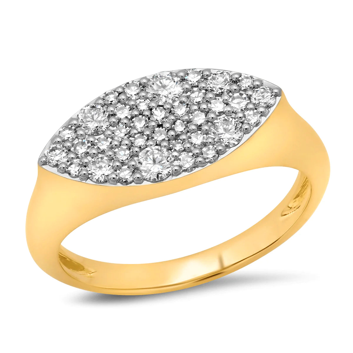 Diamond Evil Eye Signet Ring