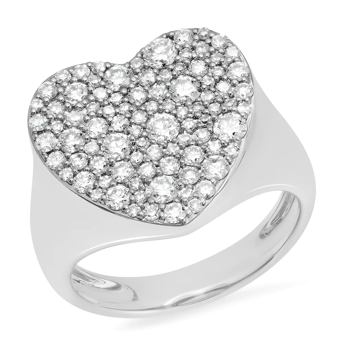 Diamond Heart Signet Ring