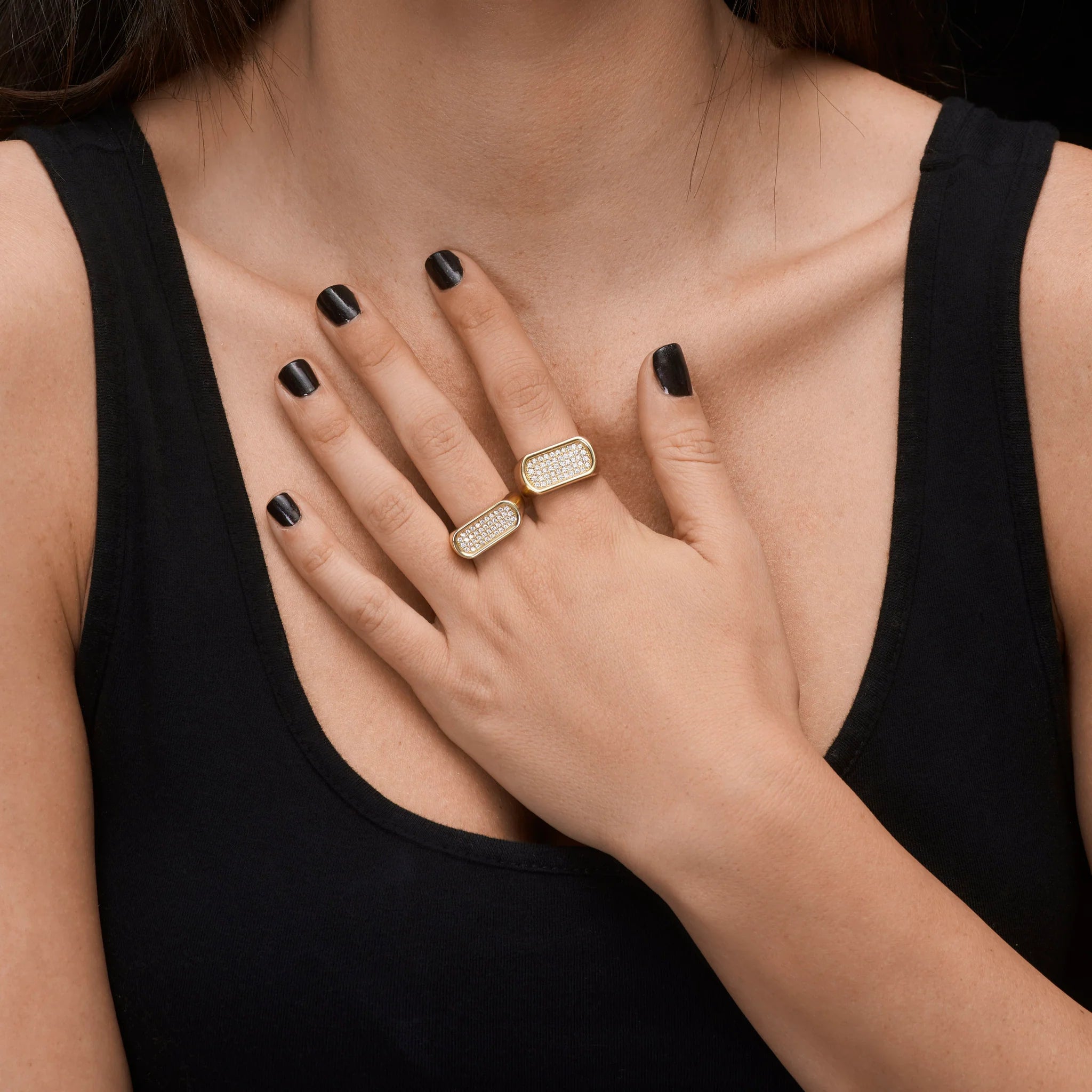 4 Row Diamond Stackable Ring