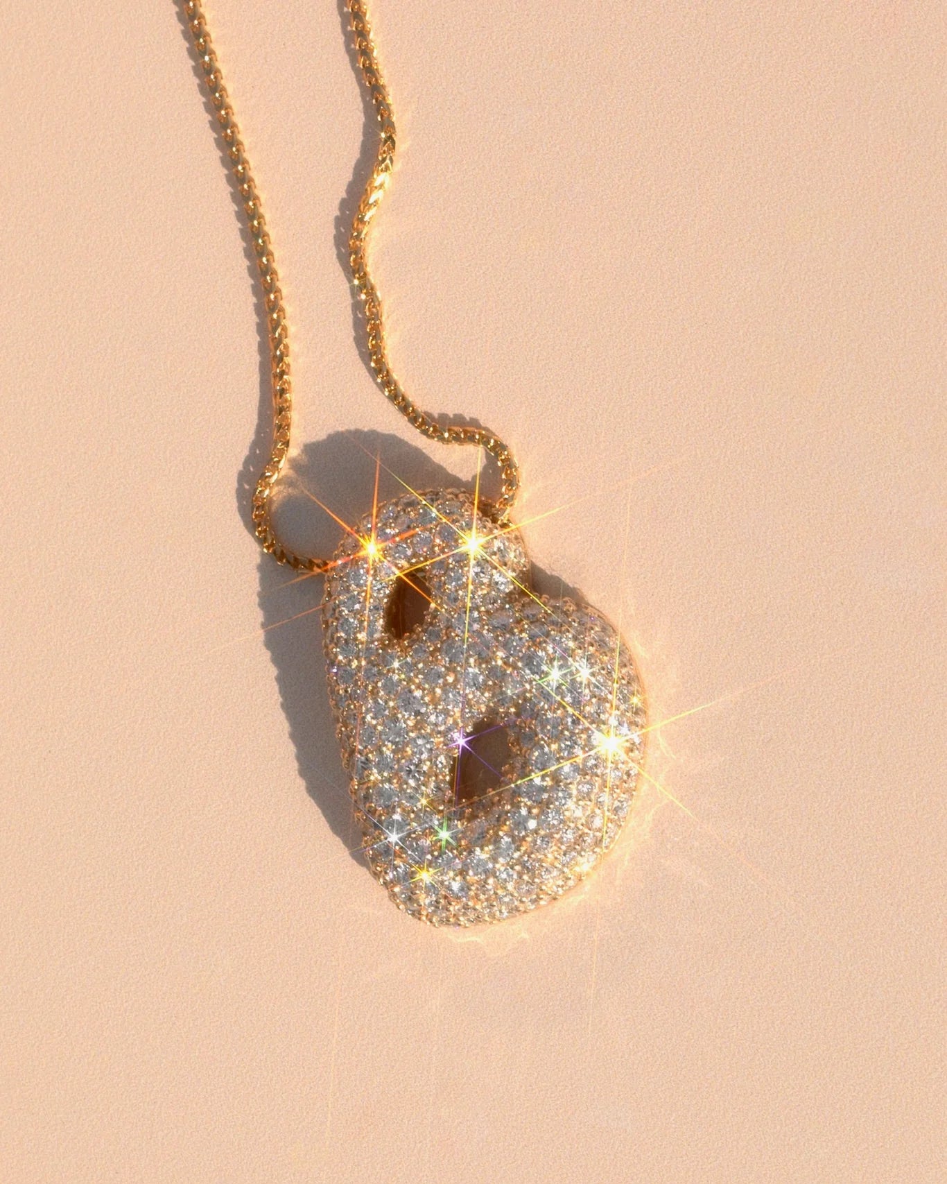 LARGE Diamond Bubble Letter Necklace