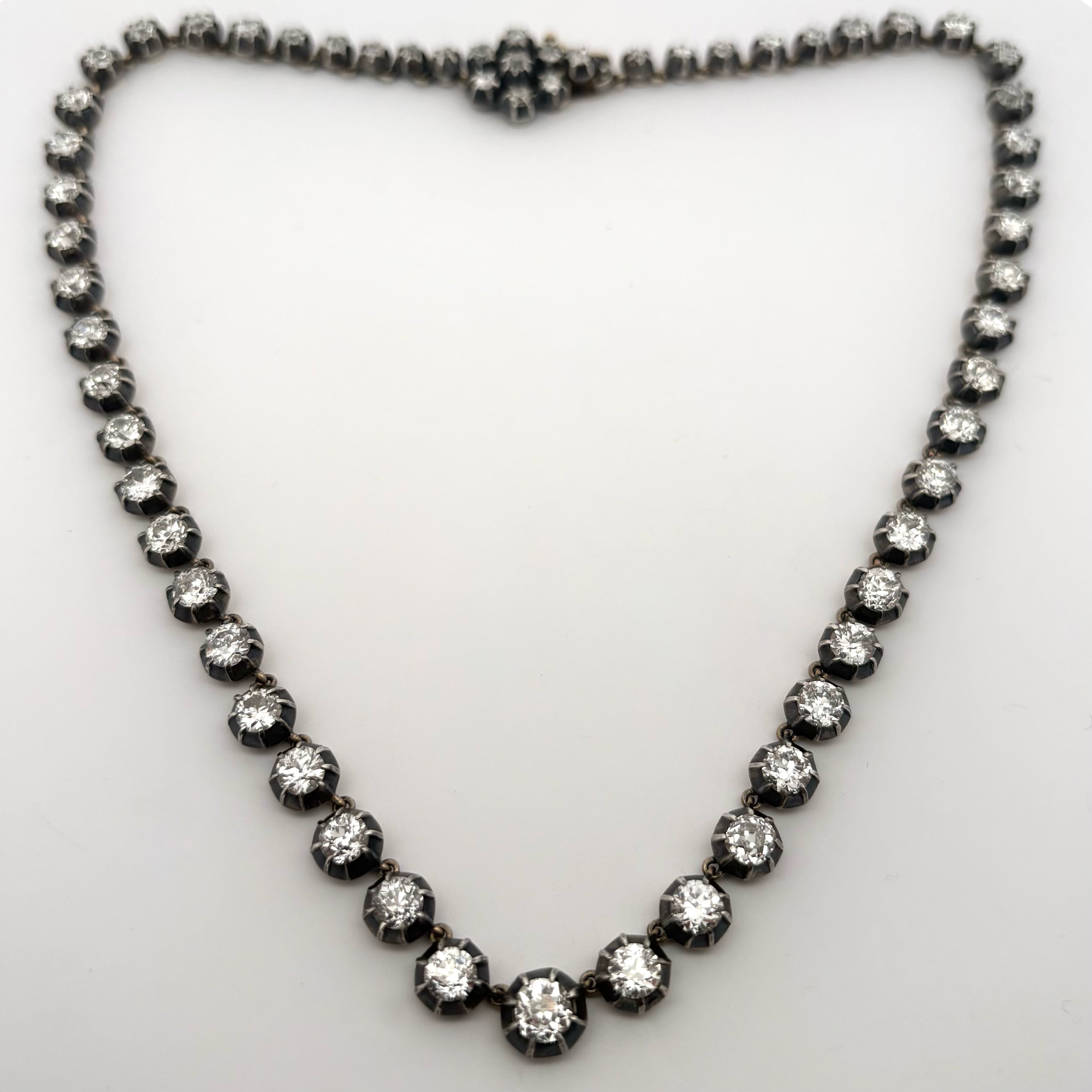 Vintage Old European Center Diamond Handmade Necklace