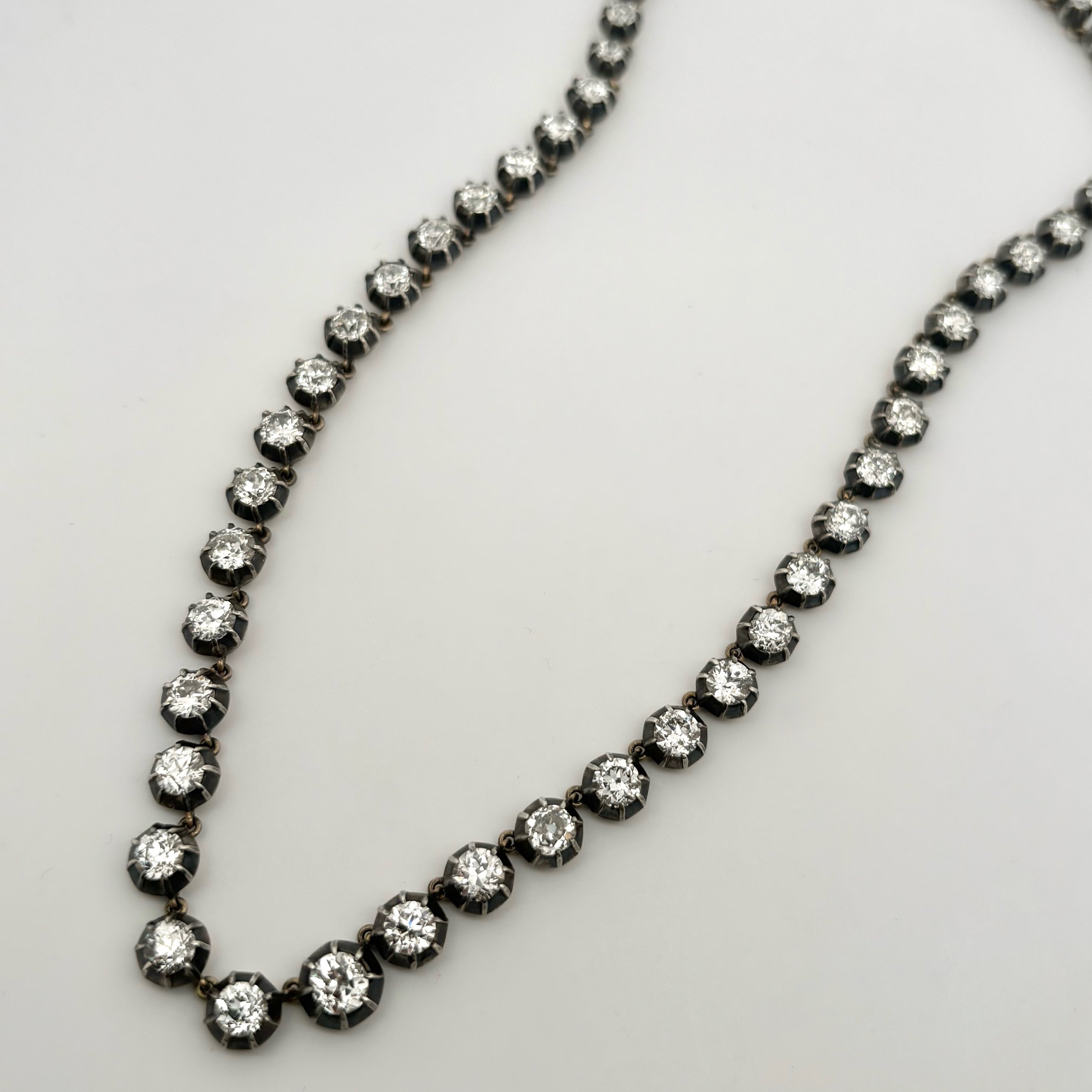 Vintage Old European Center Diamond Handmade Necklace