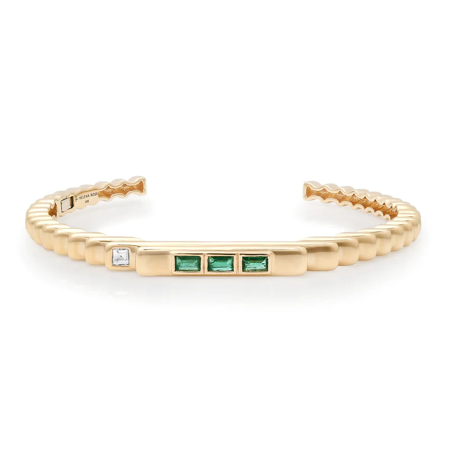 Fluted Emerald Cuff
