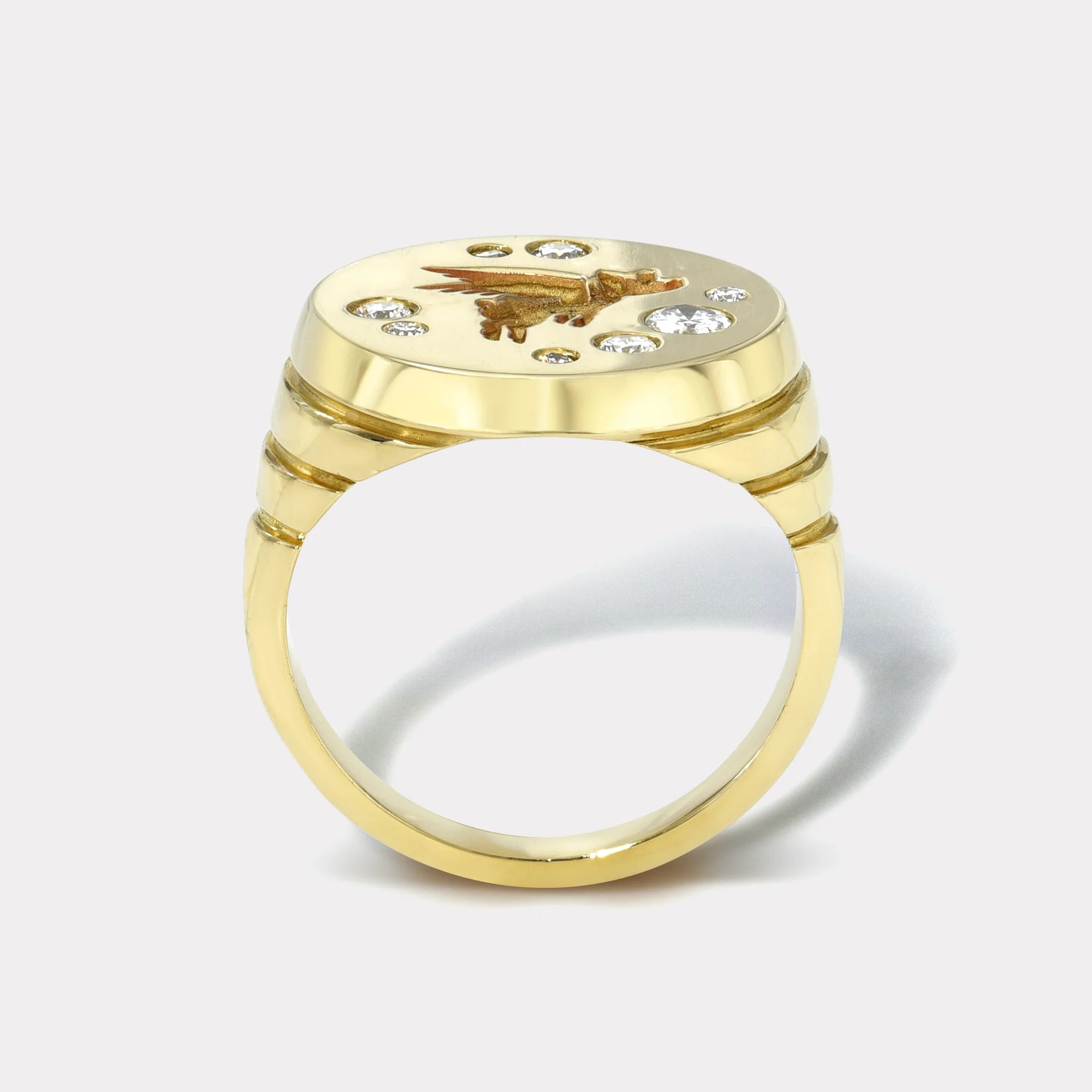 Fantasy Signet Ring with Diamonds