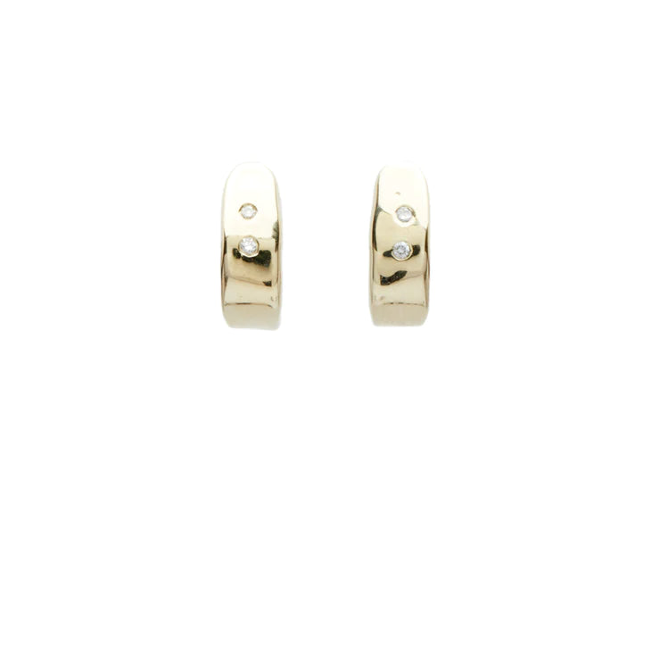 Gold & Diamond Huggie Earrings
