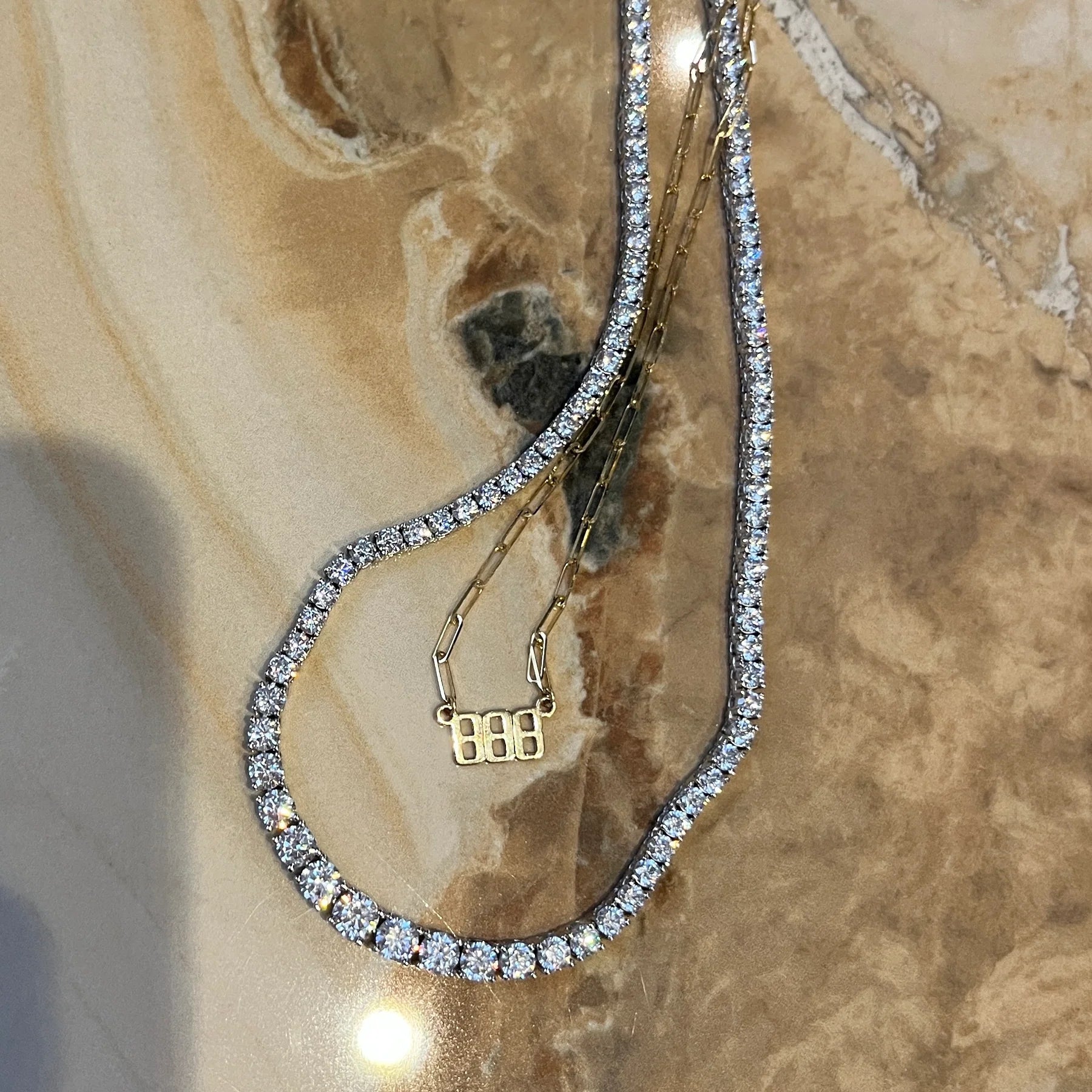 THE "JAIMIE" 4 PRONG GRADUATED TENNIS NECKLACE