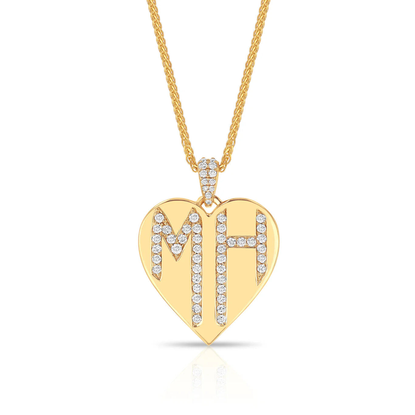 Dripping Letters Heart Necklace