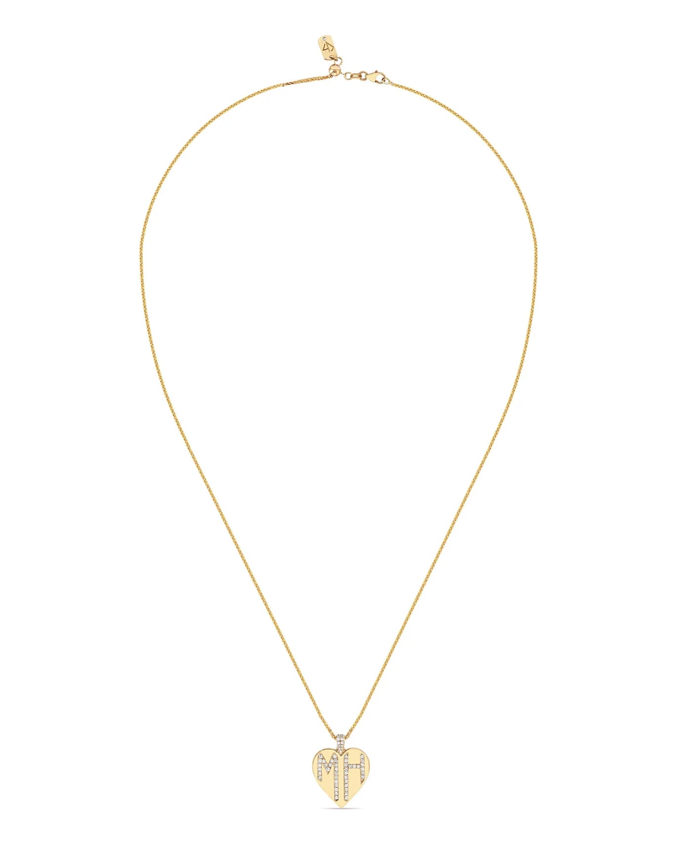 Dripping Letters Heart Necklace