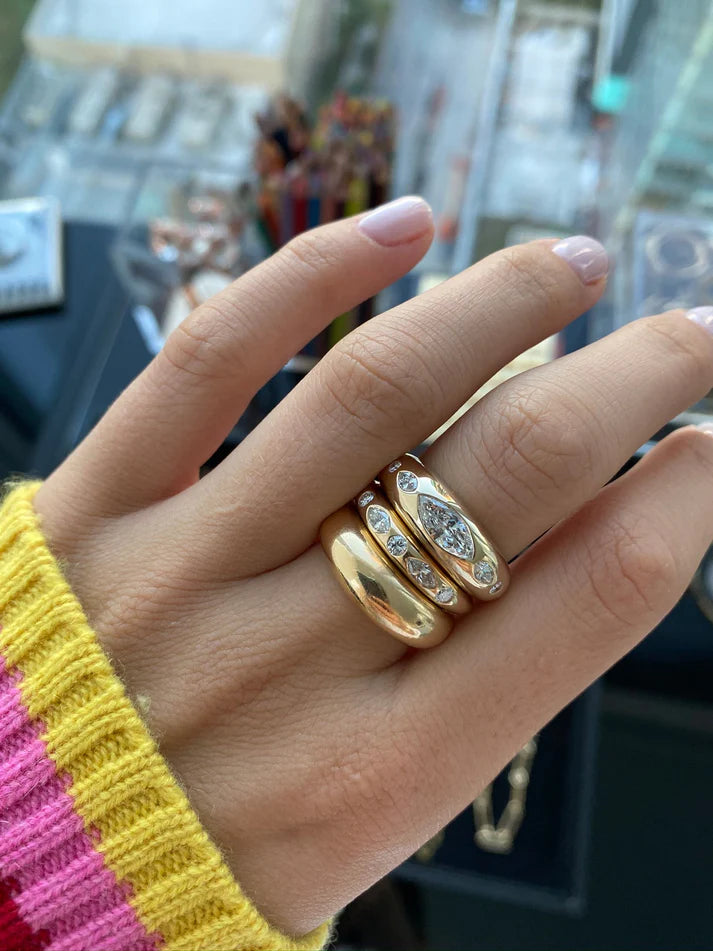 ROUND & MARQUISE SKINNY NOMAD RING