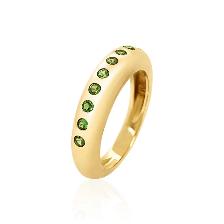9 ROUND SKINNY NOMAD RING - TSAVORITE