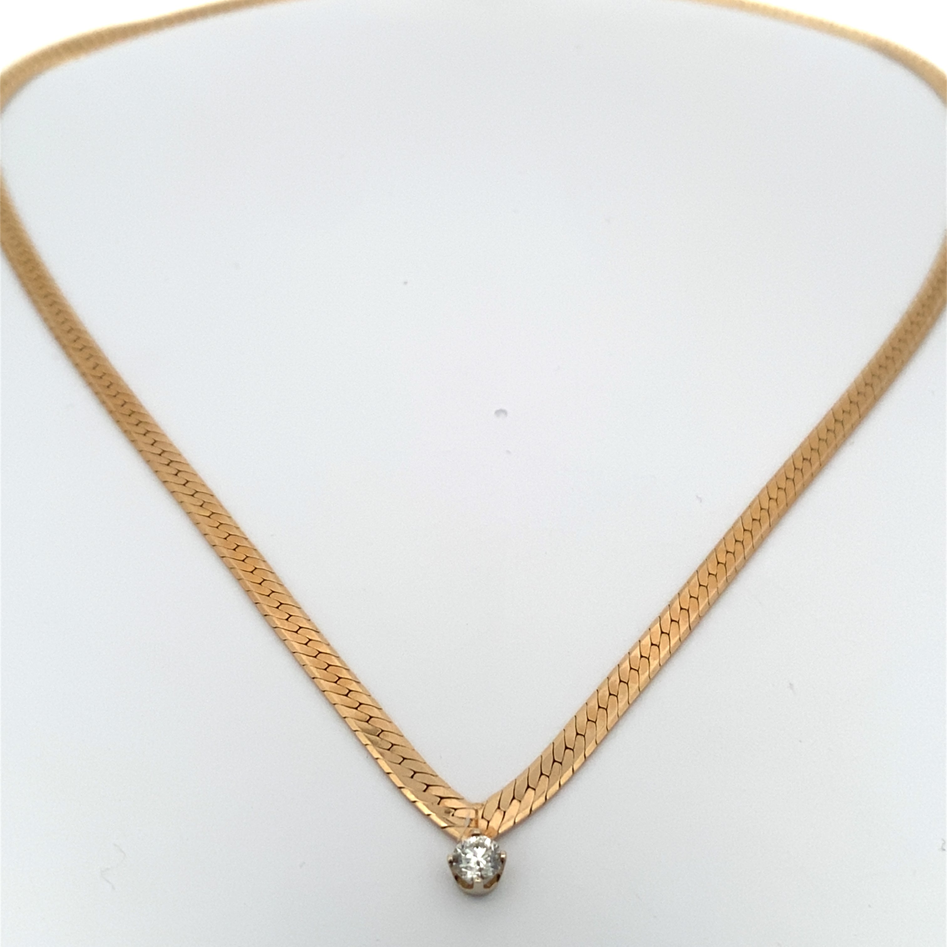 Vintage 14K Necklace with Diamond