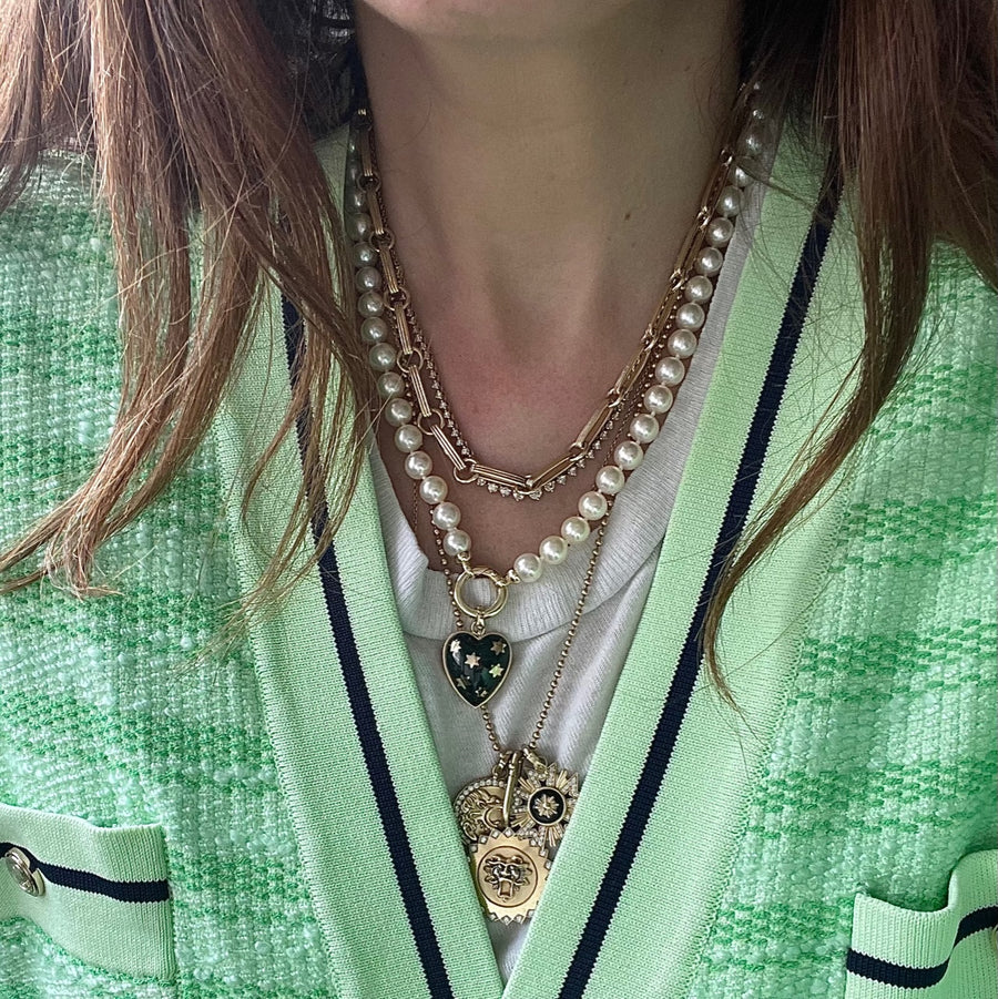 14K GOLD ELONGATED BOOK LINK HANDMADE ERNIE CHAIN