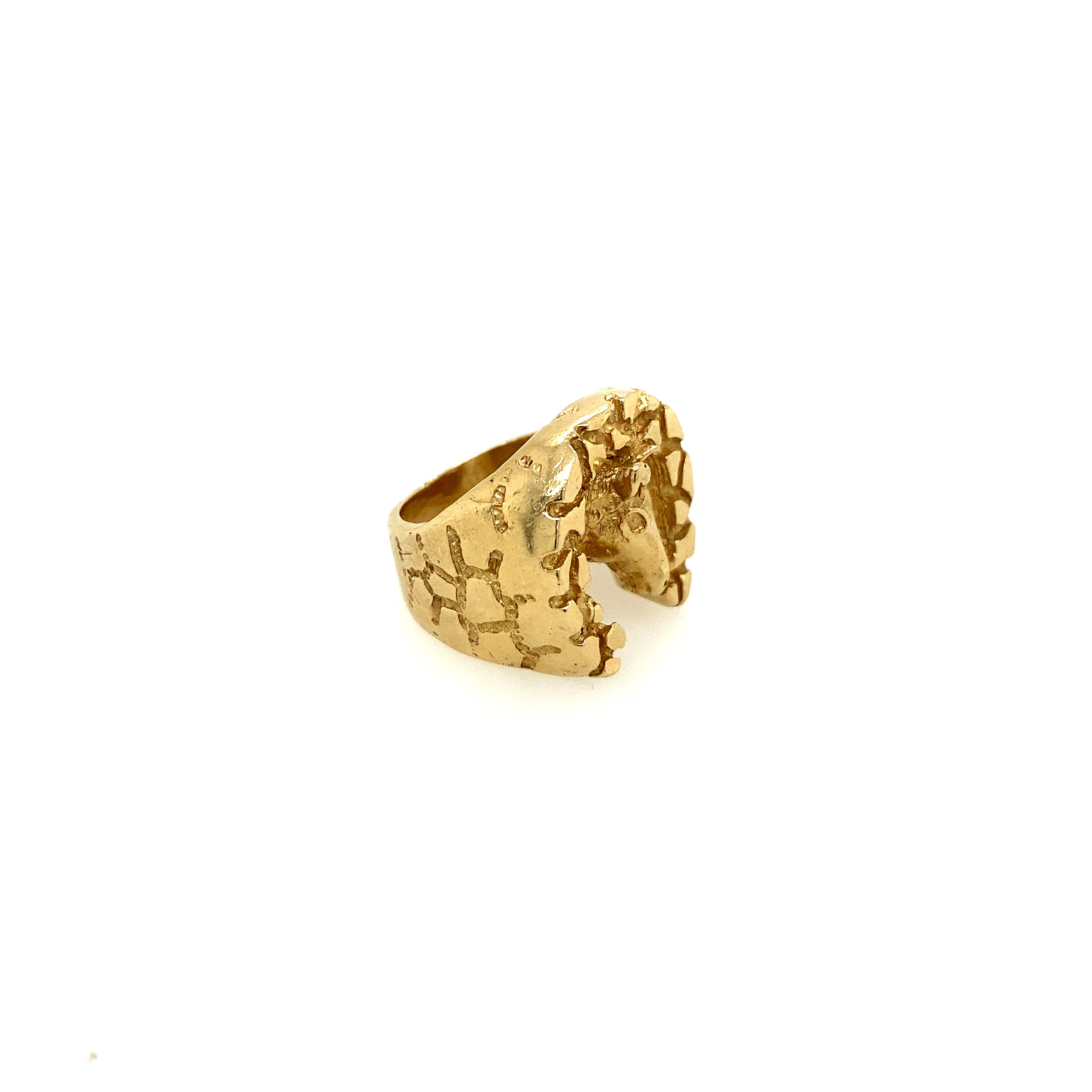 14k Horse Inside of Horseshoe Ring