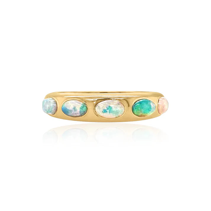 5 Oval Skinny Ring - Opal