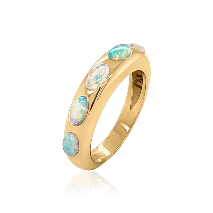 5 Oval Skinny Ring - Opal