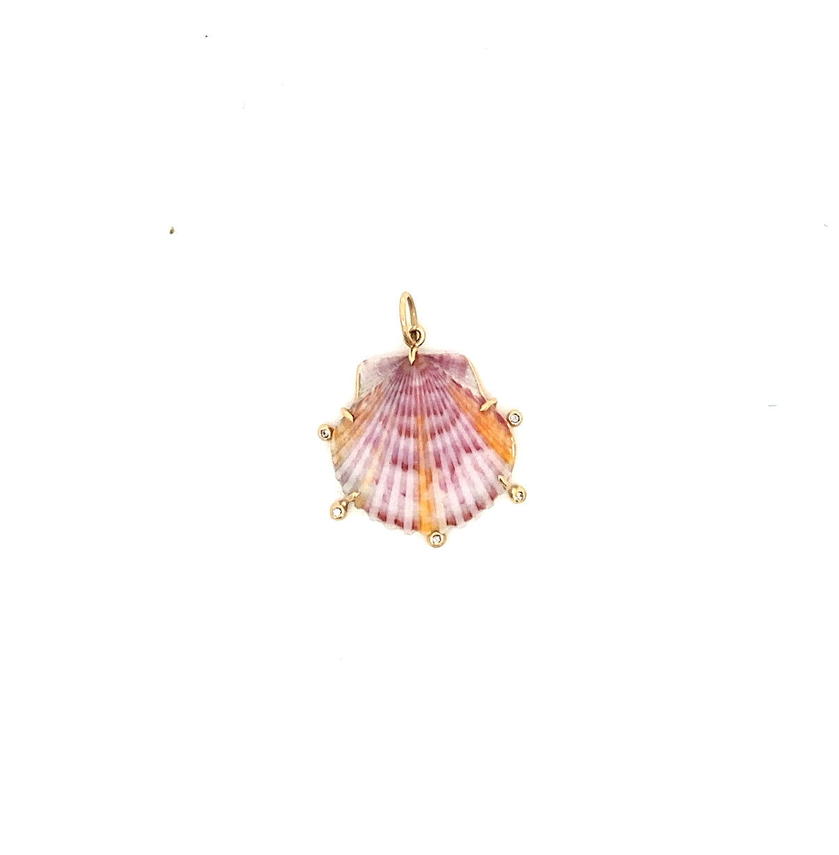 One of a kind pink and orange shell with diamonds