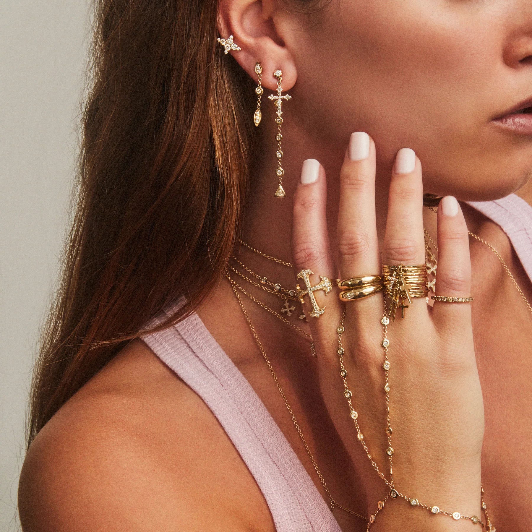 1 Diamond Tinkerbell Chain Stud