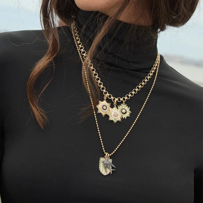 14K Gold & Black Diamond Birdie Charm