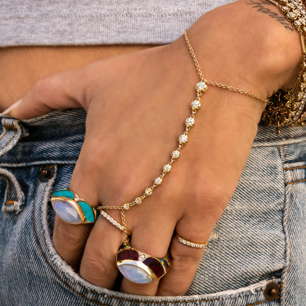 10 graduated Sophia diamond finger bracelet