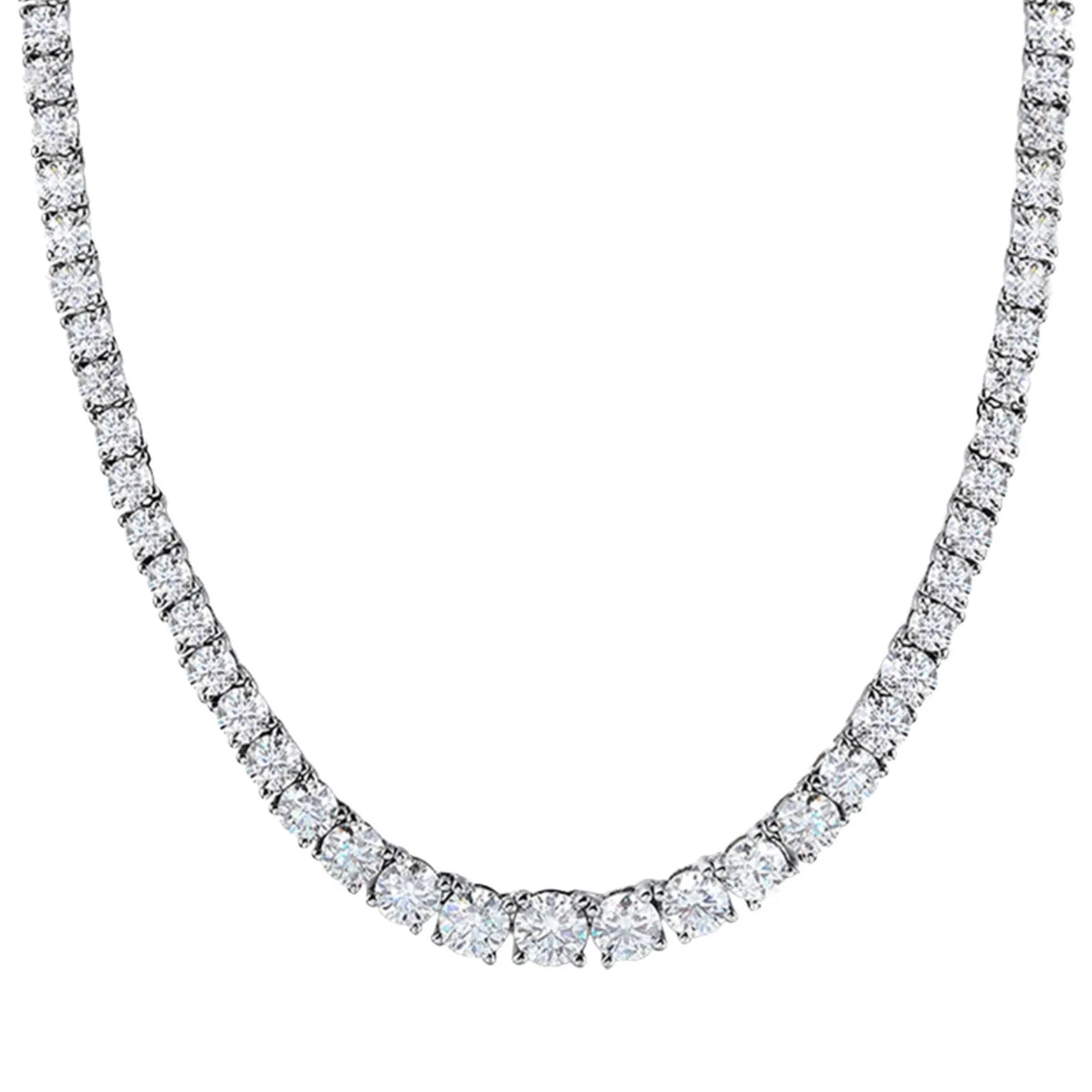 THE "JAIMIE" 4 PRONG GRADUATED TENNIS NECKLACE