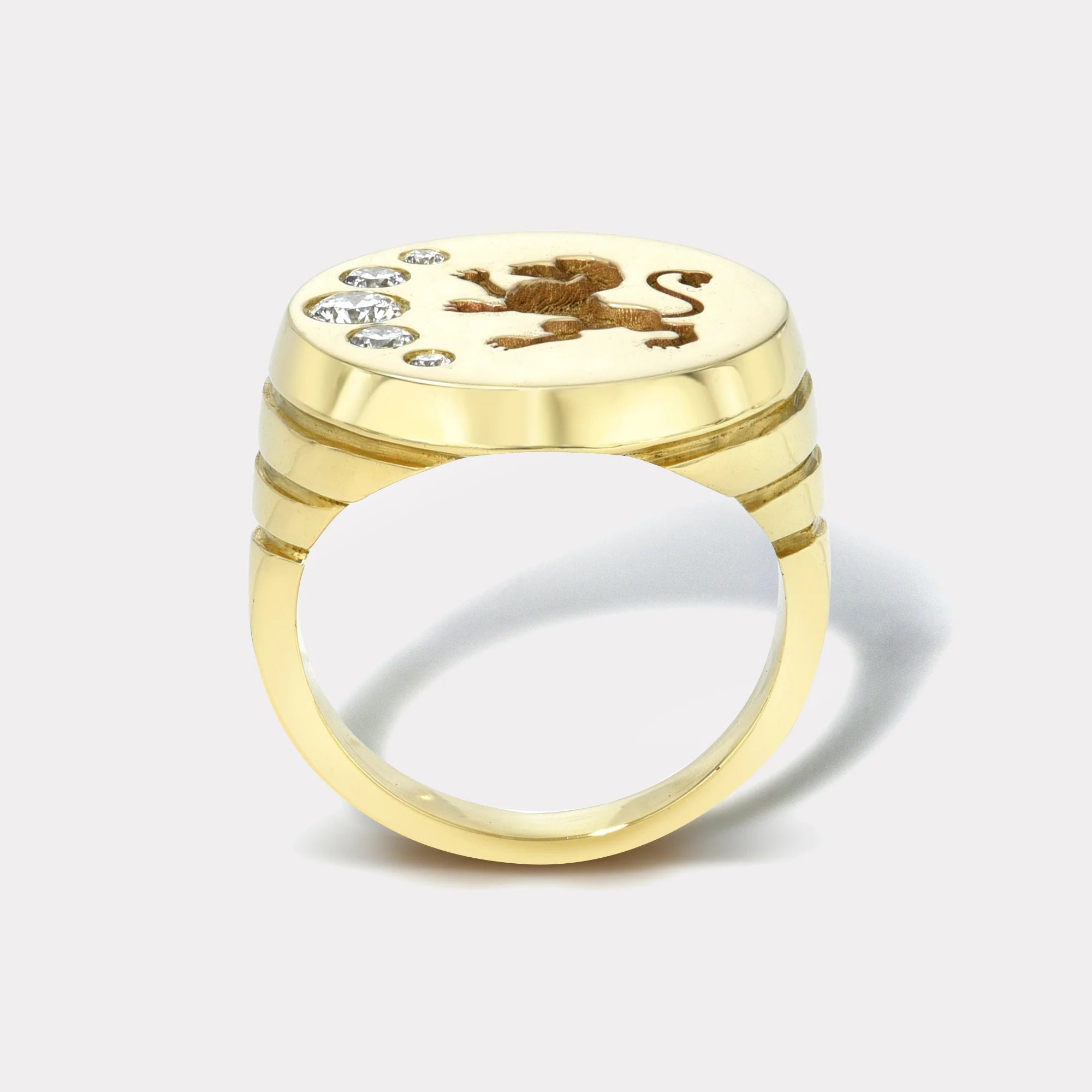 Fantasy Signet Ring with Diamonds