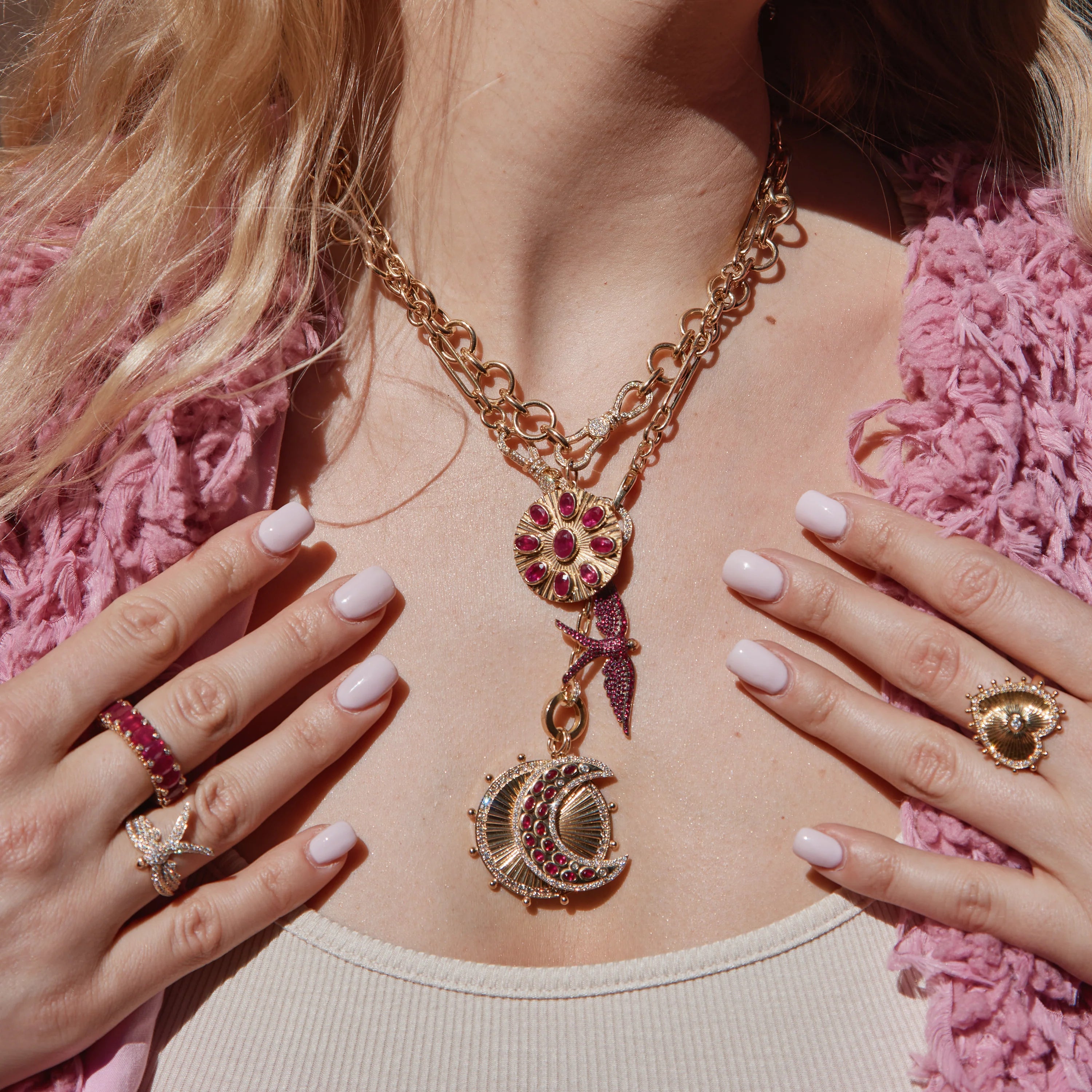 Wings of Love Ruby Swallow Charm