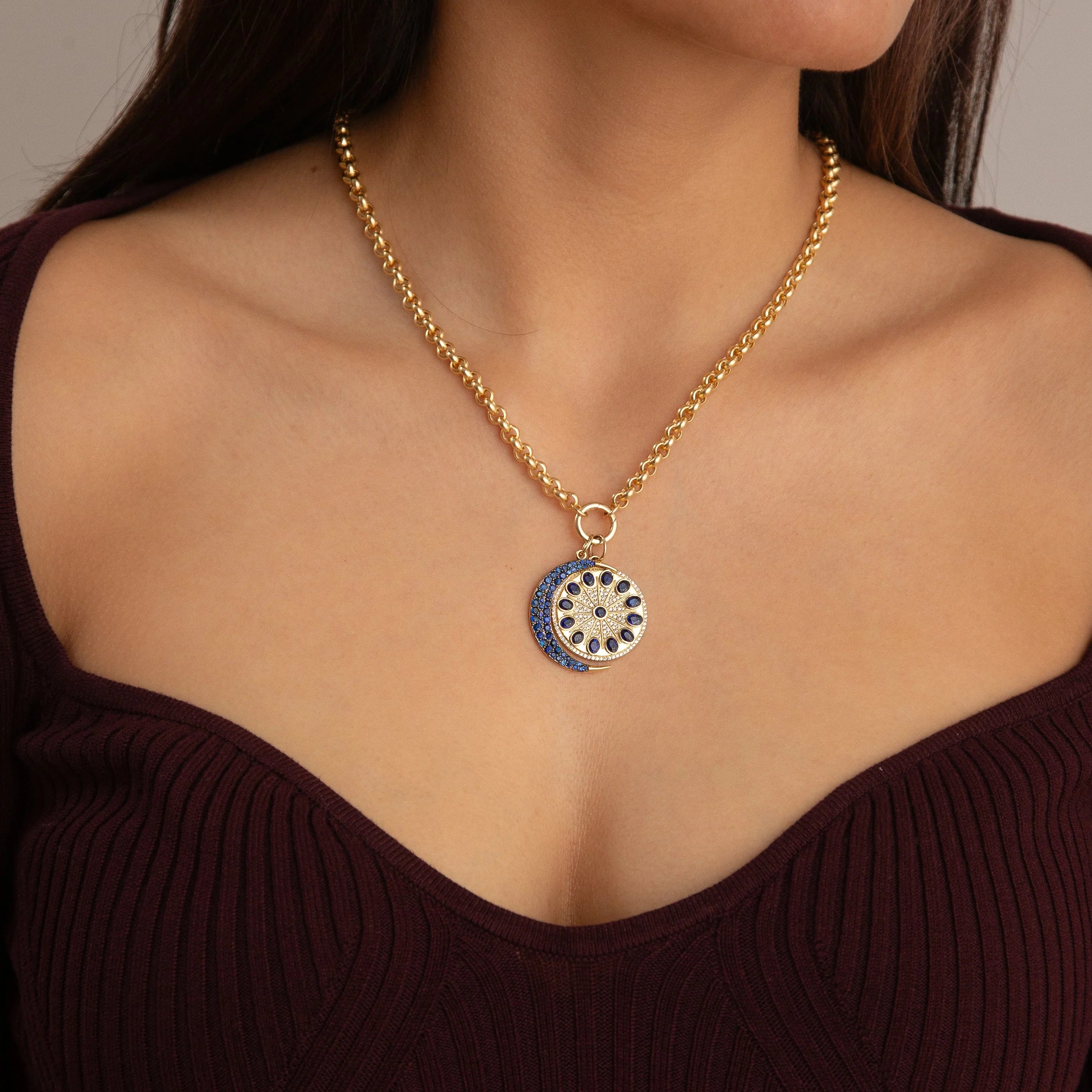 Luna Sapphire Moon Charm