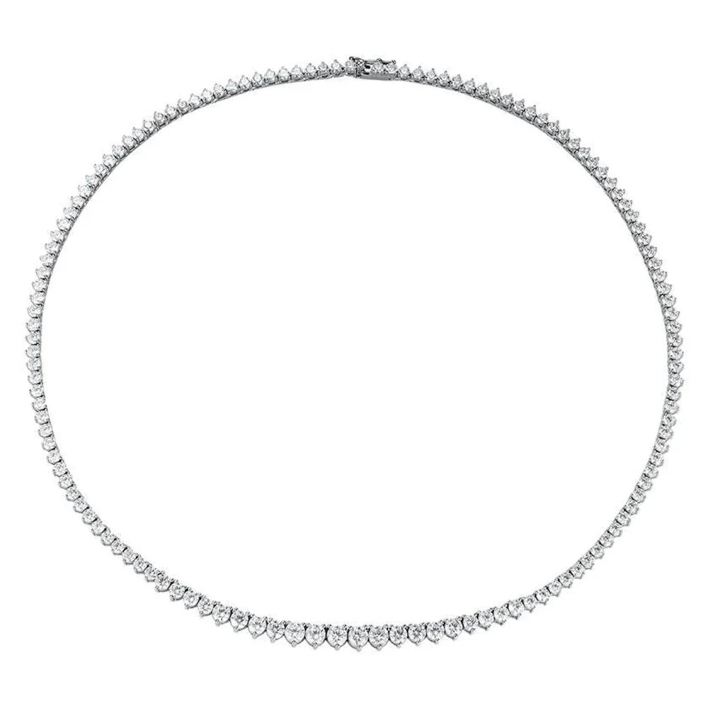 THE “LIZ” 3 PRONG GRADUATED TENNIS NECKLACE