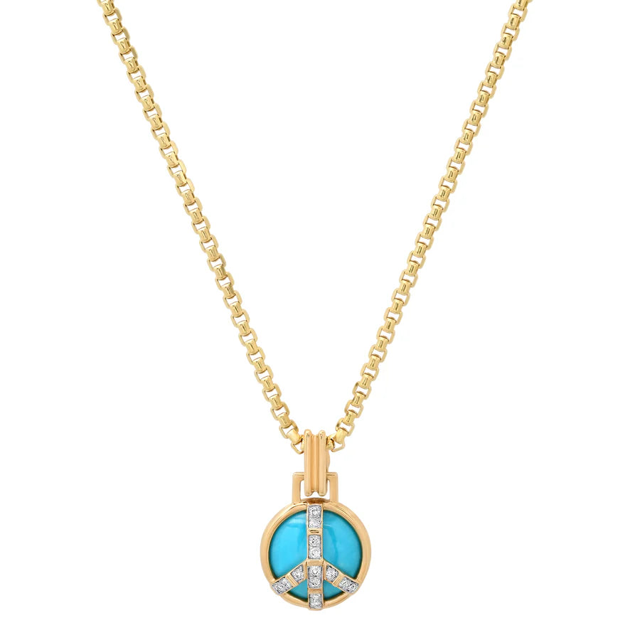 Mini Peace Pendant with Gemstones and Diamonds