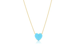 SINGLE TURQUOISE HEART LADY NECKLACE