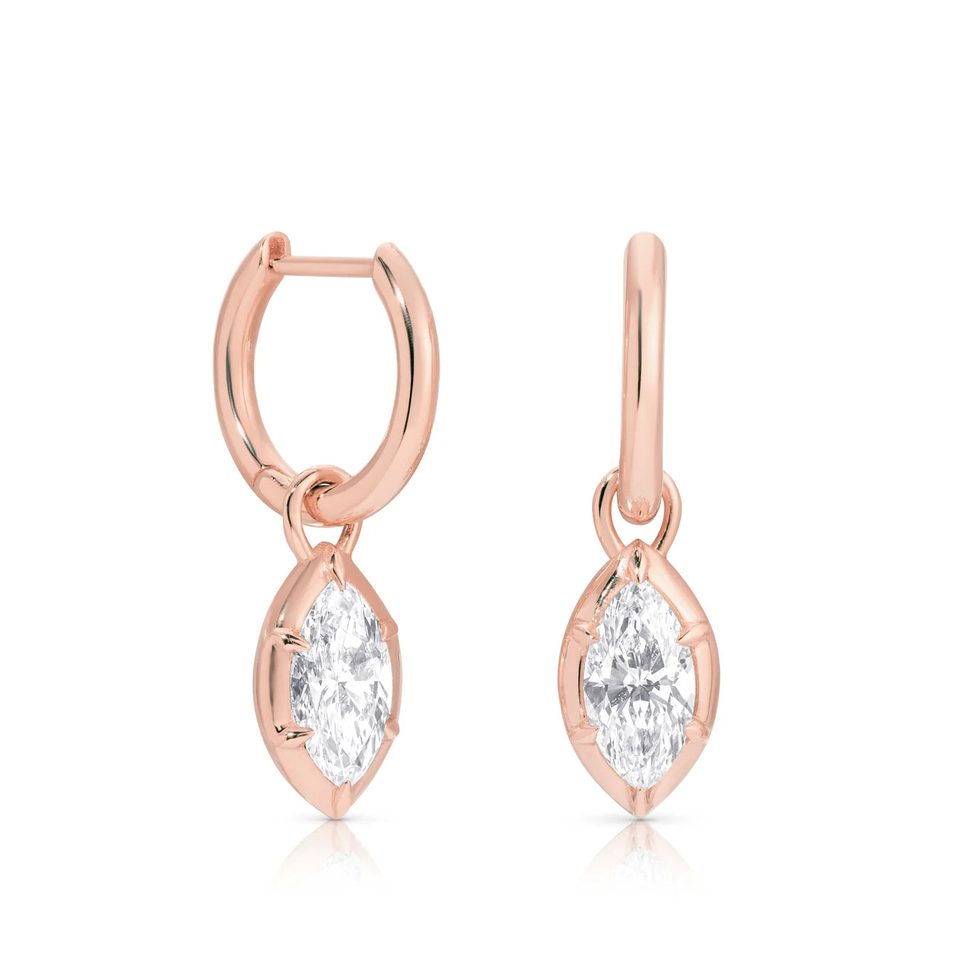 Marquise Rosette Hoop Earrings