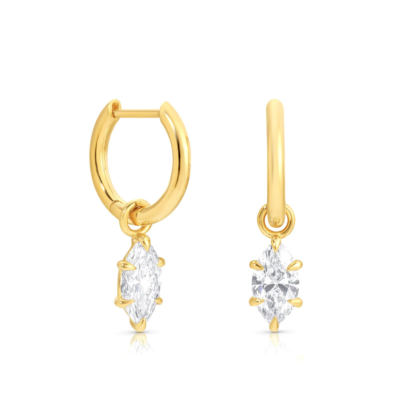 Marquise Claw Hoop Earrings